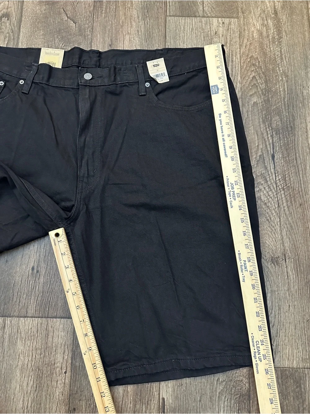 Levis 469 Loose 100% Cotton Denim Shorts Men’s Size 46 Black - Picture 8 of 10